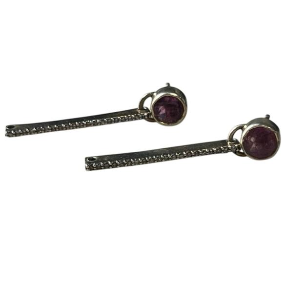 SHANA GULATI TIID Pink tourmaline, Pave champagne diamonds Vermeil 18k Earrings - Picture 4 of 10